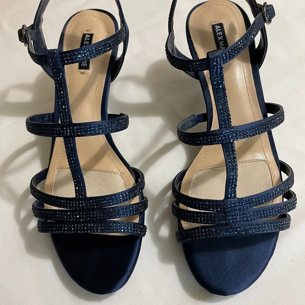 Alex Marie Navy Sparkle shoes